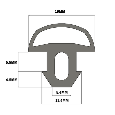 61-085-0 MODULAR SOLUTIONS SEALING PROFILE RUBBER BUMPER COVER PROFILE, 1M